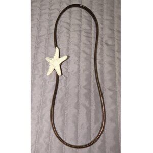 $1 with Bundle ~ Brown Stretchy Belt with Starfish Decor 6228